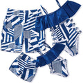 IFFEI Family Matching Swimsuits One Piece Blue Irregular Printed Bathing Suits Family Matching Swimwear Boys: 4-5 Years