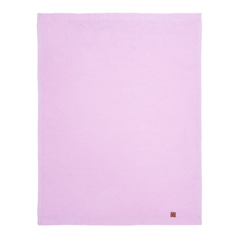 Classic Knit Cotton Baby Blanket in Lilac