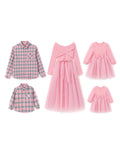 PATPAT Family Matching Outfits Set Mommy and Me Dresses Off Shoulder Midi Dress Pink Girls 9-10 Years