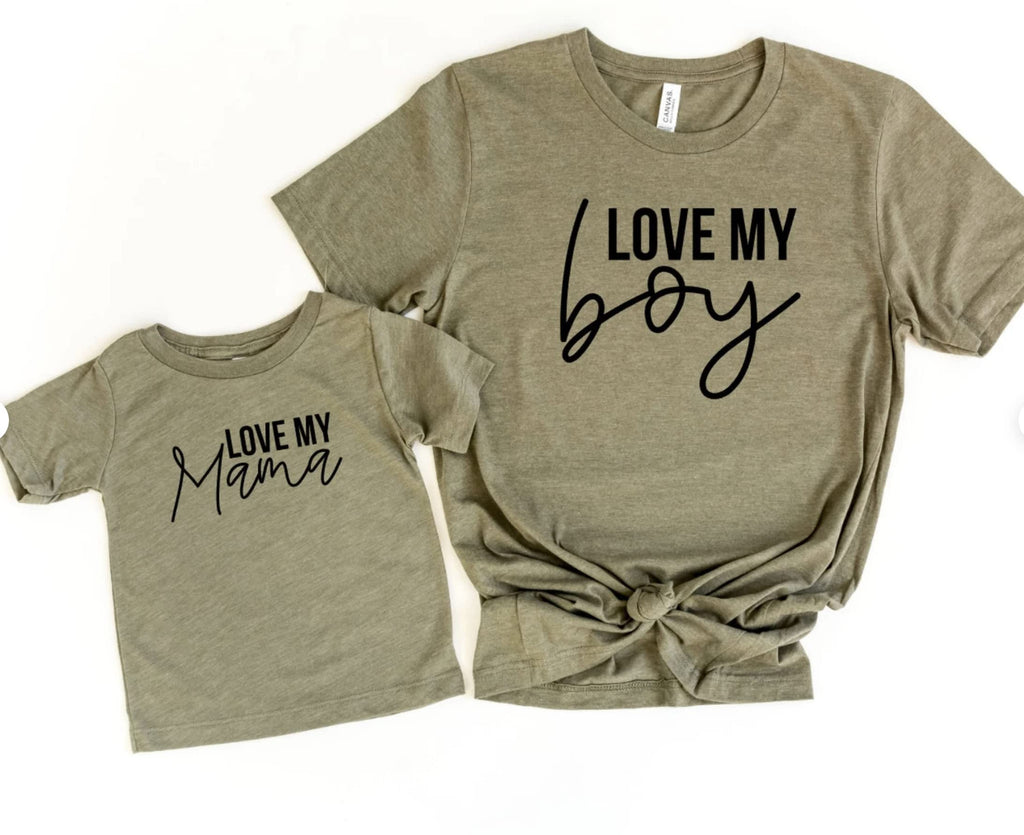 Love my boy, Love my mama Matching mommy and me shirts for boy mom (Adult unisex XS Love my BOYS (plural) White)